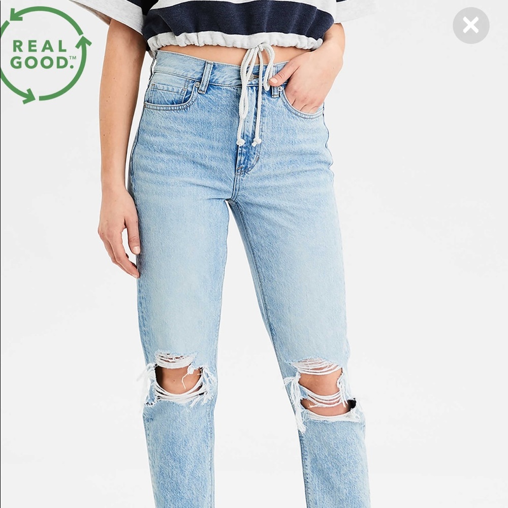 American Eagle Mom Jeans NWT 0 Short Uber Cool